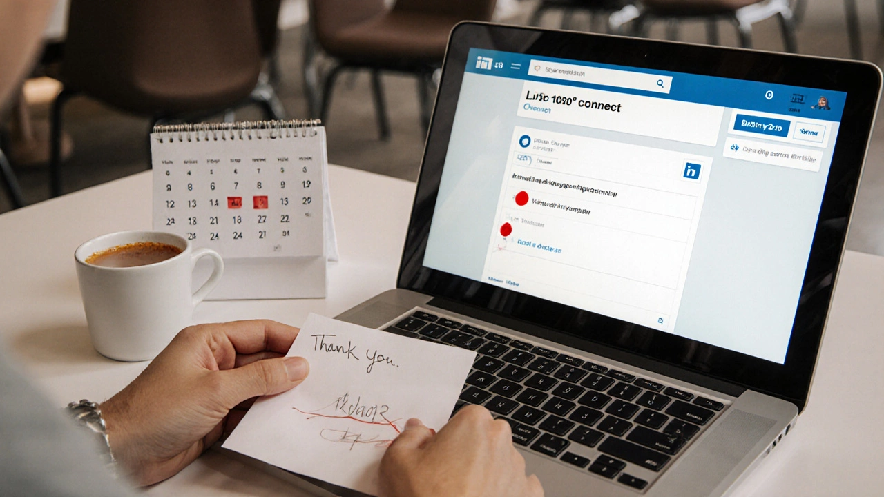Персонализированное письмо на столе рядом с ноутбуком — символ последующего взаимодействия.