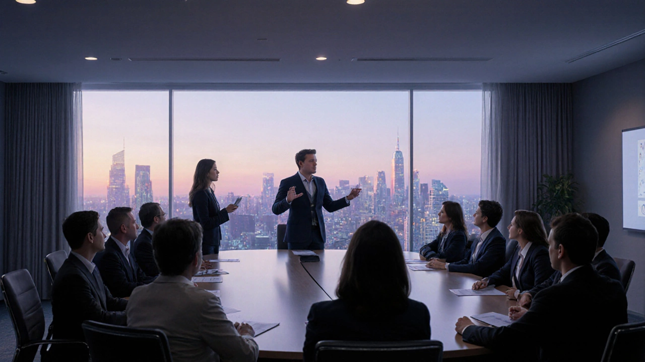 Спикеры и участники обсуждают идеи за круглым столом, фокус на диалоге, без слайдов.