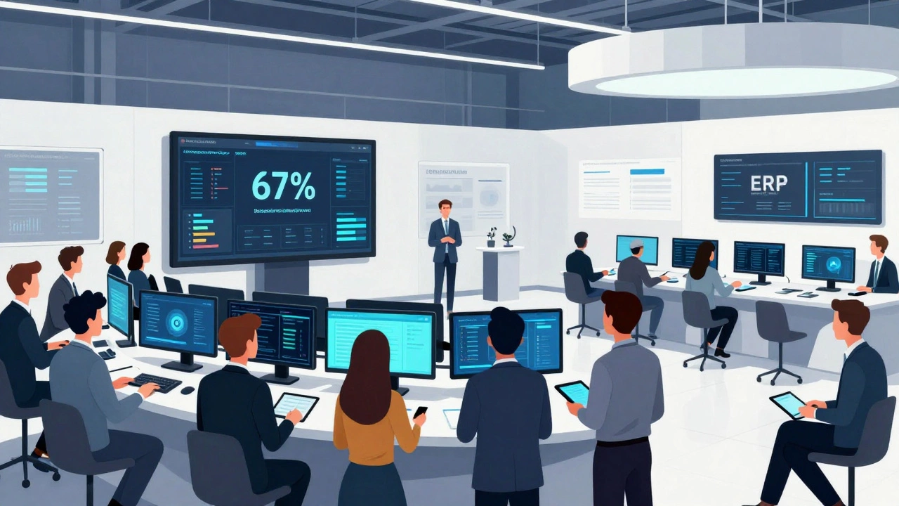 Инженеры наблюдают за демонстрацией российской системы, сокращающей время обработки заказов на 67%.