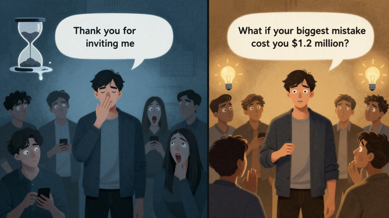 Контраст: скучающая аудитория vs вовлечённая — в зависимости от начала выступления.